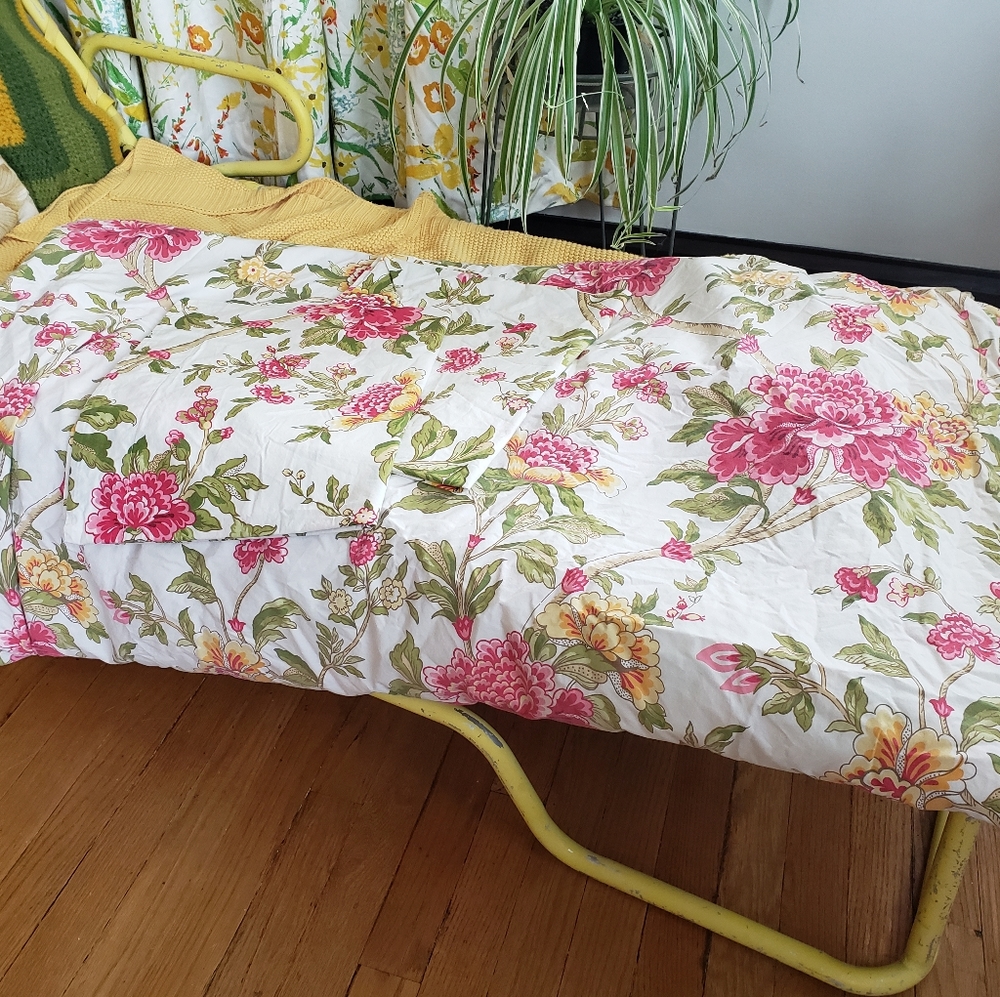 POTTERY BARN FULL/QUEEN PEONY DUVET COVER & 2 SHAM